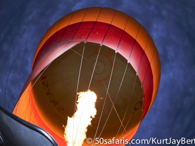 Early morning hot air balloon